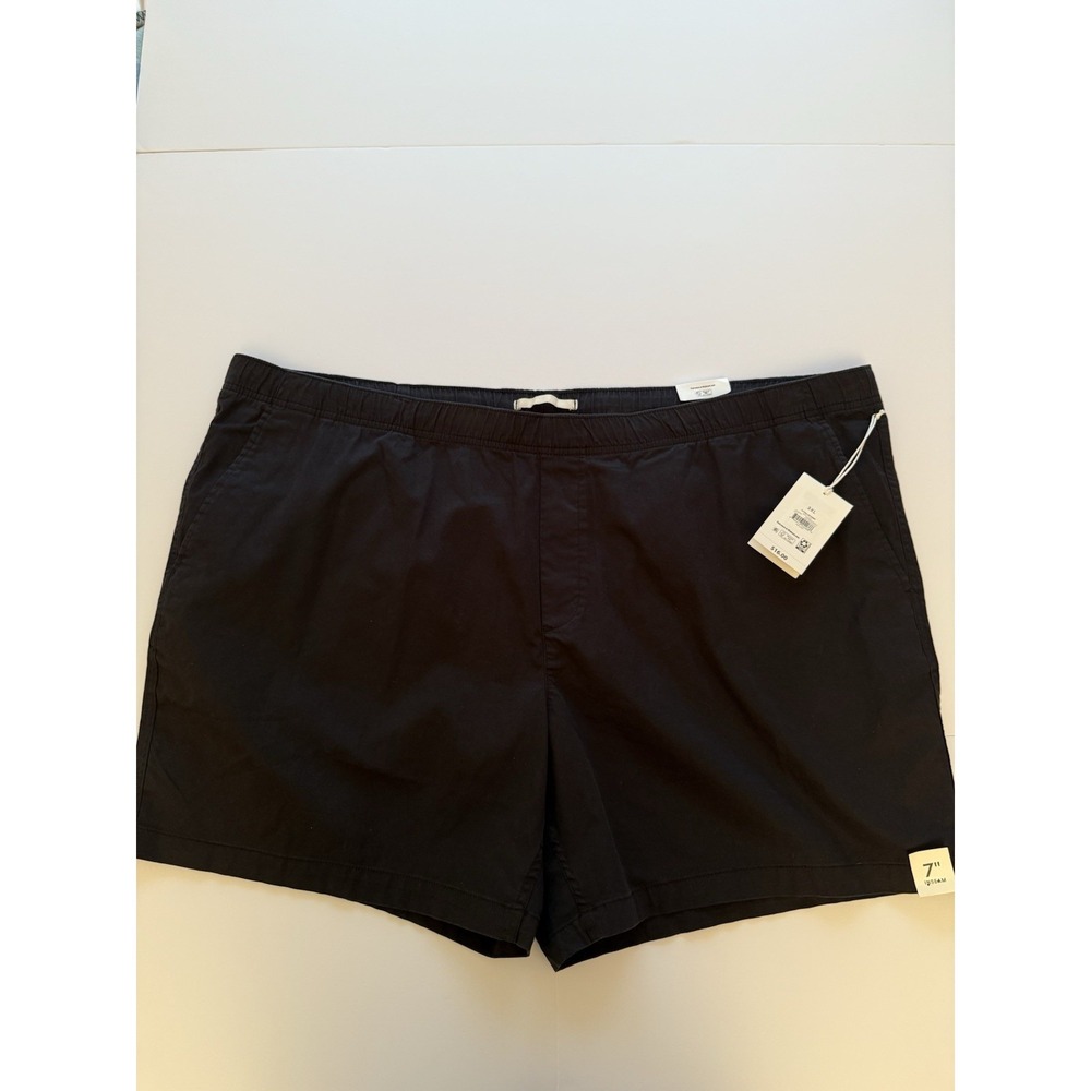 Free Assembly Men's 3XL Pull-On Shorts Black 7" Inseam NWT